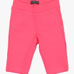 VITAMINS Girls Pink Solid Regular Fit Capris-picture-18