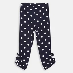 Blue Giraffe Girls Navy Blue & White Printed Leggings image 4