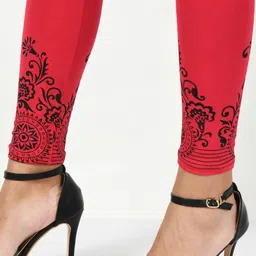 BAESD Pack Of 6 Bottom Printed Slim-Fit Cotton Lycra Churidar Length Leggings image 5