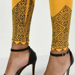 BAESD Pack Of 4 Bottom Printed Slim-Fit Cotton Lycra Churidar Length Leggings image 2