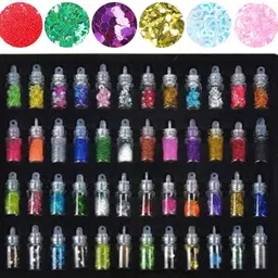 gleam soul Professional Glitters for Nail Art Set of 48 Mini Jars image 5