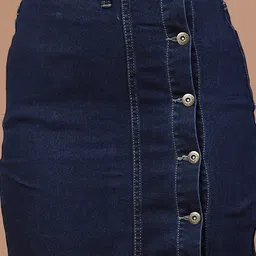 style quotient Women Solid A-line Dark Blue Skirt image 2