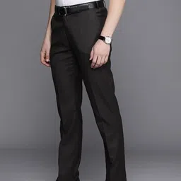 raymond Men Slim Fit Brown Polyester Trousers image 2
