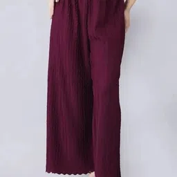 highstyles Women Regular Fit Purple Lycra Blend Trousers-picture-17