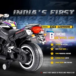 littlepup R1 Police Electric 12V Battery Operated Ride On Bike for Kids with 2 to 7 Yrs Bike Battery Operated Ride On image 4