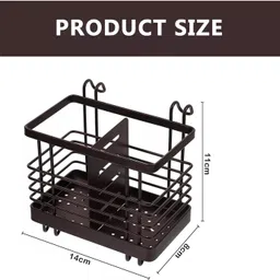 kuber industries Metal Tableware Stand for Kitchen | Rust-free Cutlery Holder | Disposable Steel Cutlery Set image 3