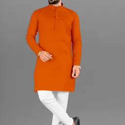 lyplo Men Solid Cotton Blend Straight Kurta-picture-47