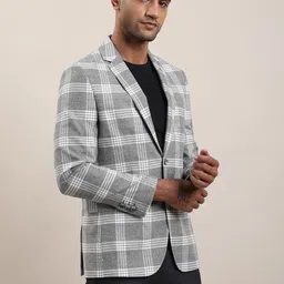 turtle Men Checkered Single Breasted Casual Blazer image 4