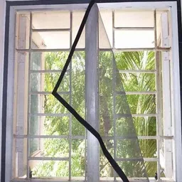 ourlucky Window Mosquitoe Mesh with stitched loop and adhesive hook 3x5 ft black Fibre Washable Adults Mosquito Net-picture-27