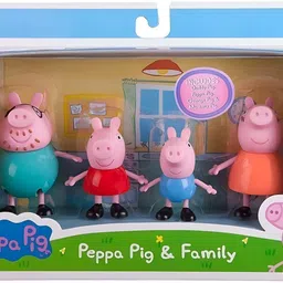 mahi zone Peppa Pig Family Set of 4, Peppa Pig, George, Daddy Pig, Mommy Pig Toys _M431 image 1