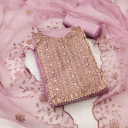 jakhitara Unstitched Organza Salwar Suit Material Embroidered-picture-35