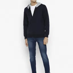 alan jones Men Full Sleeve Solid Hooded Sweatshirt image 4