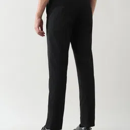 arrow Men Tapered Black Polyester Trousers image 5
