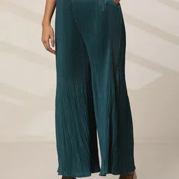 elleven Women Relaxed Blue Polyester Trousers image 2
