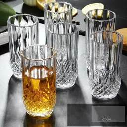jigshtial (Pack of 4) Glass Water/Juice Glass - 4 Pieces, Clear, 250 ml Glass Set Wine Glass-picture-22