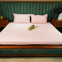 aetherea world Baby Pink 300TC 100% Cotton Solid Bed Sheet Collection by Aethrea World-picture-13