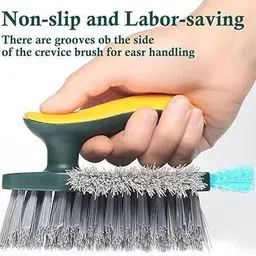 nbukt 4 in 1 Tile Grout Cleaner Brush with Squeegee, V-Shape Gap Scrub Brush Microfibre Wet and Dry Brush image 5