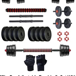 bullar 10 kg Adjustable Dumbbells with Connector Rod for Home Gym & Full-Body Workout Home Gym Combo-picture-28