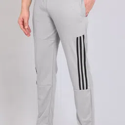 foxter Pack of 2 Men Striped Red, Grey Track Pants image 3