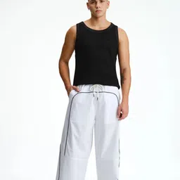 Men Solid White Track Pants-image-40