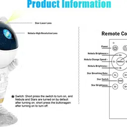 bindu elite enterprises Astronaut Space Star Projector Nebula 360° Adjustable Head Night Lamp image 5