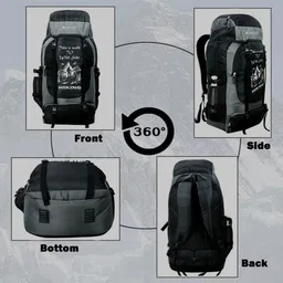 vb venture 55 L Backpack Durable Multi-Day Hiking Backpack: Lightweight, Comfortable Grey image 3