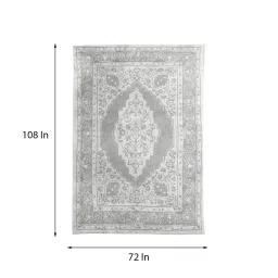 saral home Grey Persian Cotton 6 ft x 9 ft Machine Made Carpet image 3