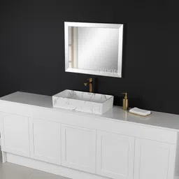 groots Modern Rectangular tabletop wash basin with marble finish ||Home & Hotel use GI-1-4025(24x14x5 Inch) Table Top Basin image 2
