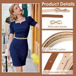 sannidhi Women Casual Khaki Artificial Leather Belt image 3