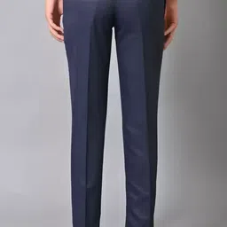 the ds Men Regular Fit Dark Blue Cotton Blend Trousers image 2