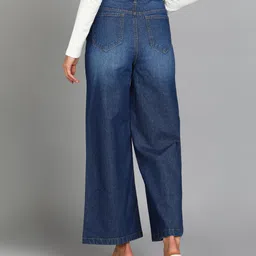 urbano fashion Women Flared Mid Rise Blue Jeans image 3