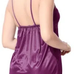 shiyawase Women Night Suit Set Purple Solid image 2