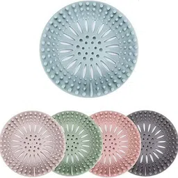 5 PCS Silicone Hair Catcher Drain Cover | Bathroom & Kitchen Stopper Hair Wash Basin-image-26