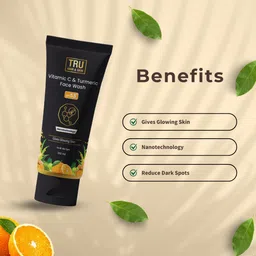 tru hair & skin Vitamin C & Turmeric | Gives Glowing Skin & Reduces Dark Spots Face Wash image 3