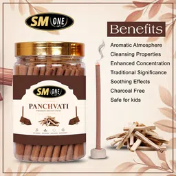 sm one PREMIUM GULAB, LAVENDAR & PANCHVATI DRY DHOOP STICKS (100 GRAM × 3 JARS) | NO BAMBOO | NO CHARCOAL image 4