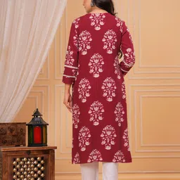 dy fab Women Printed Viscose Rayon Straight Kurta image 2