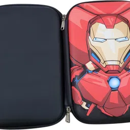 craftacious Iron Man Kids Pencils Pouch Box with ZIp Pencils Slots and Mesh Compartment Iron Man Art EVA Pencil Box image 4