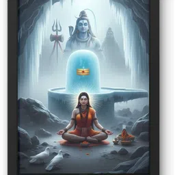 arcapture Lord Shiva Wall Painting for Home Decoration for Living Room Digital Reprint 12 inch x 9 inch Painting image 1