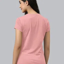 zentworld Women Printed Round Neck Cotton Blend Maroon, Beige T-Shirt image 5