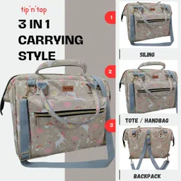 tip 'n' top Premium Baby Diaper Handbag 3-in-1 Carrying Styles with Insulated Bottle Pockets Diaper Handbag Maternity Hospital Bag image 3