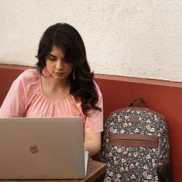 zouk Small 16 L Laptop Backpack Chittoor Blue Kalamkari Classic Backpack image 2