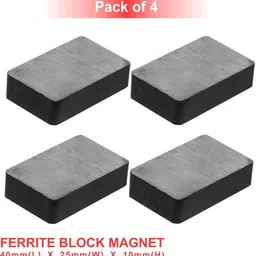 scienticy Powerful Ferrite Block / Bar / Rectangular Magnet- 40mm X 25mm X 10mm Multipurpose Office Magnets Pack of 4-picture-15