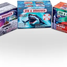 kimon toys Dig & Discover - Excavation Box - Combo 3 - Moon Mars Shark image 5