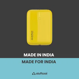 stuffcool Palm Smallest 10000 mAh 22.5W Fast Charging Power Bank (1 Type A and 1 Type C Ports, LED Indicator, Yellow) image 4