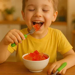 etailista Fork Set of 10 Pcs with Colorful Plastic Handle for Vegetable Slad, Fruits Plastic, Stainless Steel Fruit Fork Set image 3