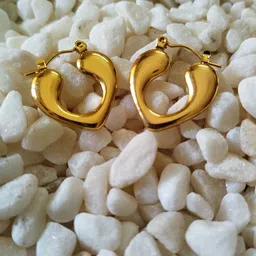 hey gorgeous Heart shape antitarnish earing Metal Hoop Earring-picture-24