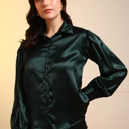 whisq Women Regular Fit Solid Curved Collar Casual Shirt-picture-25