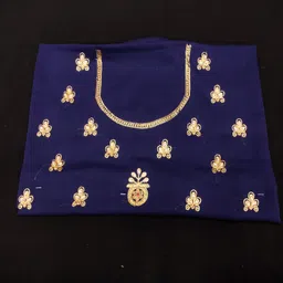 ethnicaura Unstitched Georgette Blouse Material Embroidered image 4