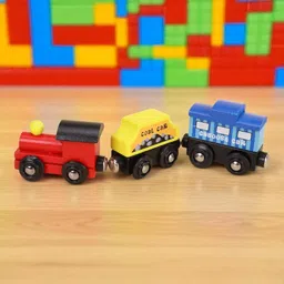 justkid'sthings Wooden Magnetic 3Pcs Train Set For Kids Girl Boys Gift image 2
