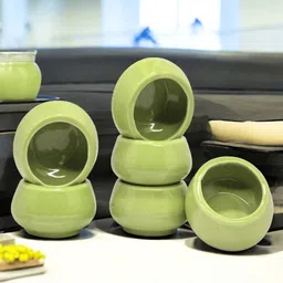 voidrop (Set of 6) Green Ceramic Mini Dip Bowl image 1